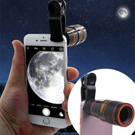 Zoom Mobile Phone Clip-On Retractable Telescope Camera Lens