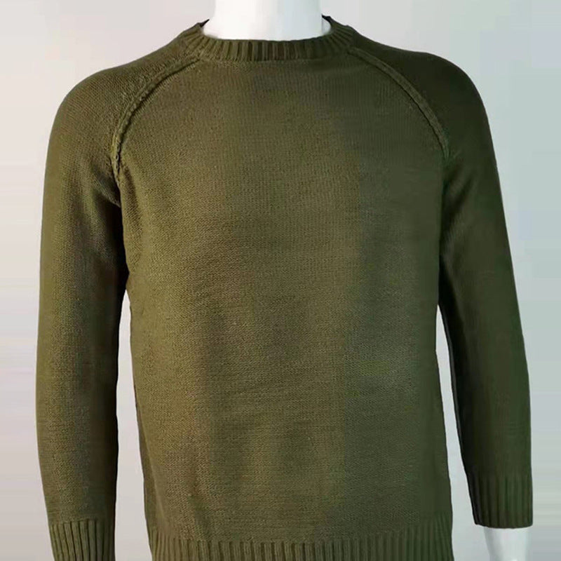 Men's Shirt Solid Color Round Neck Knitted Sweater