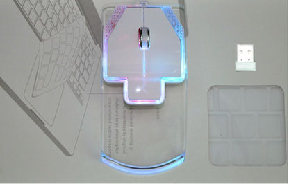 Creative Ultra-thin Transparent 2.4GHz Wireless Optical Luminous Mouse for PC Laptop