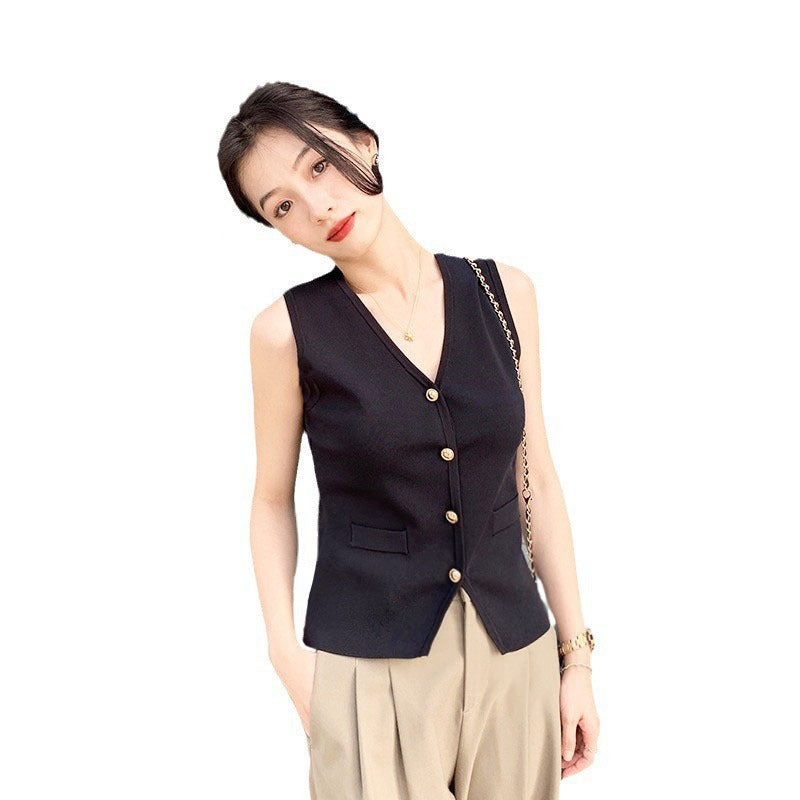 Summer New Women's Clothing Casual V-neck Suit Vest