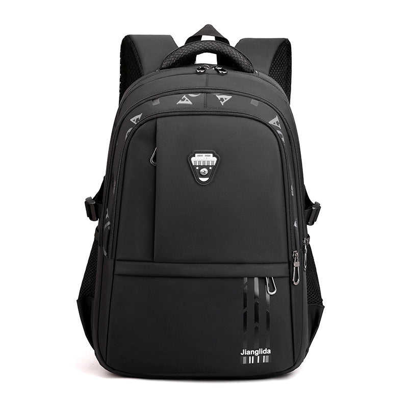 Elementary And Middle School Students Male Oxford Cloth Backpack Trendy Large-capacity Black School Bag