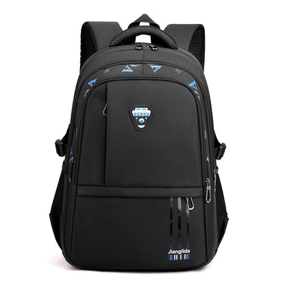 Elementary And Middle School Students Male Oxford Cloth Backpack Trendy Large-capacity Black School Bag