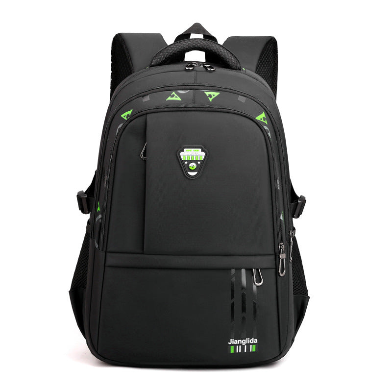 Elementary And Middle School Students Male Oxford Cloth Backpack Trendy Large-capacity Black School Bag