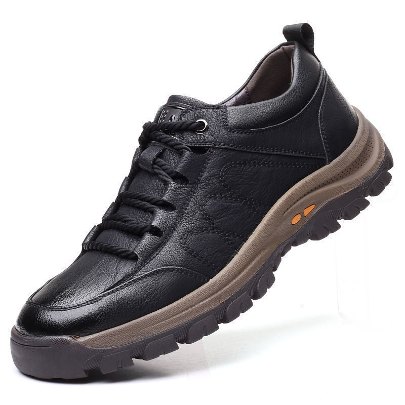 Winter Plus Cashmere Warmth Trend New Men's Casual Leather Shoes Running Sports Shoes