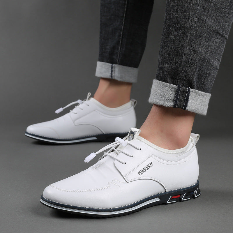 All-match Men's Leather Shoes Soft Sole Casual Sports Shoes