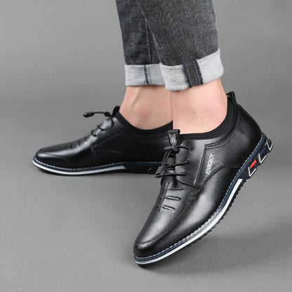 All-match Men's Leather Shoes Soft Sole Casual Sports Shoes