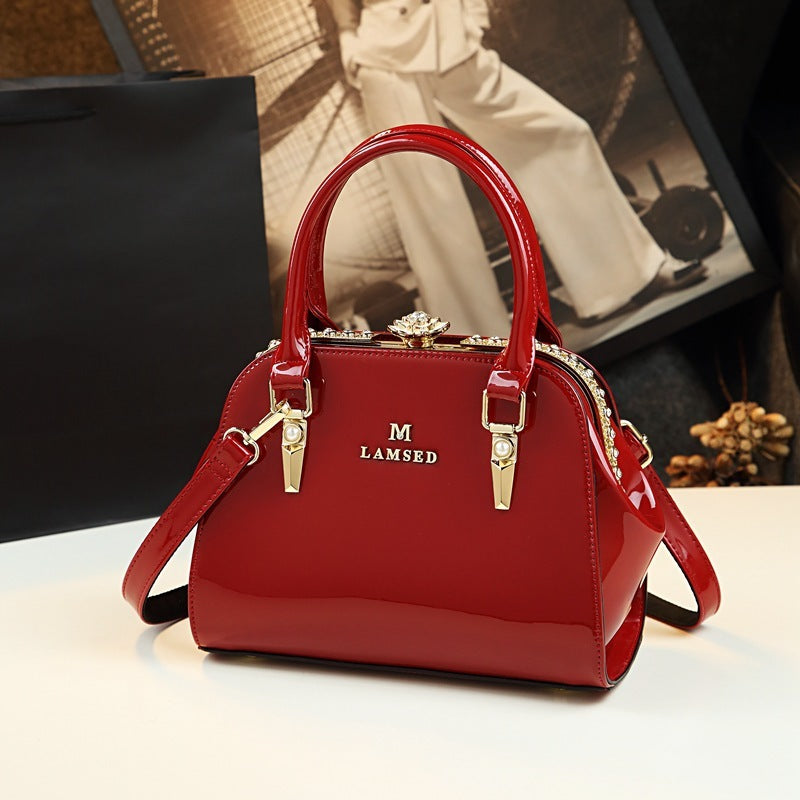 Genuine Leather Lady Bag Middle-aged Mother Bag All-match Handbag Shoulder Messenger Bag Tide