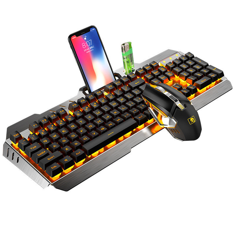 Xinmeng 670 Wireless Charging Keyboard And Mouse Set Game Luminous Keyboard And Mouse Set Cross-Border Ebay Amazon