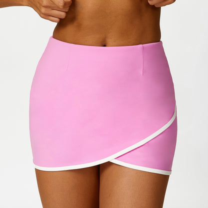 New European And American Underwear Peach Hip Raise High Waist Tennis Skirt Sports Underwear For Women