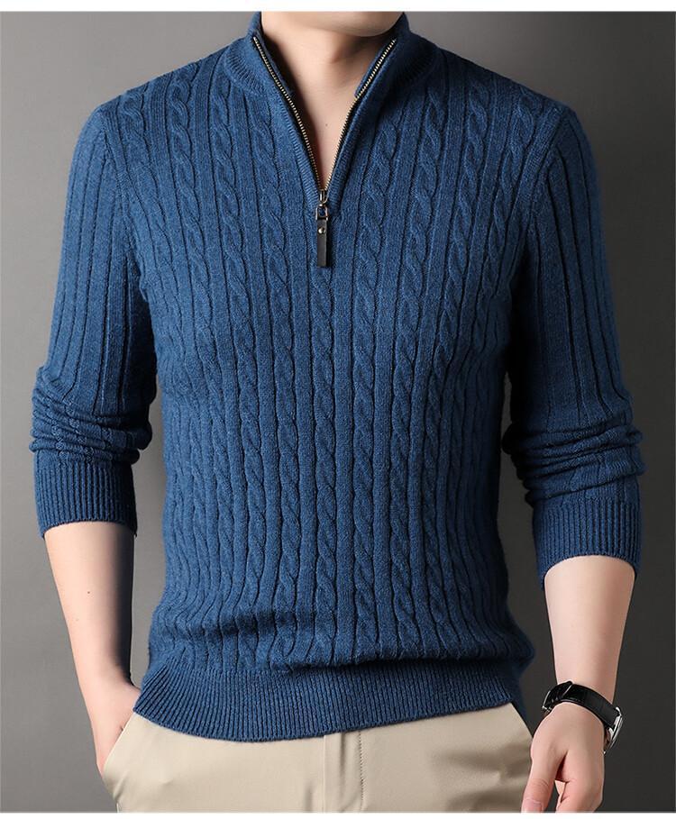 Men's Stand Collar Sweater Long Sleeve