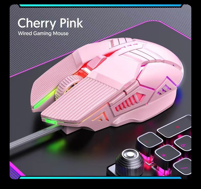 Wired Mouse 6D Colorful Dazzling E-sports Games Office Mute Luminous Mouse