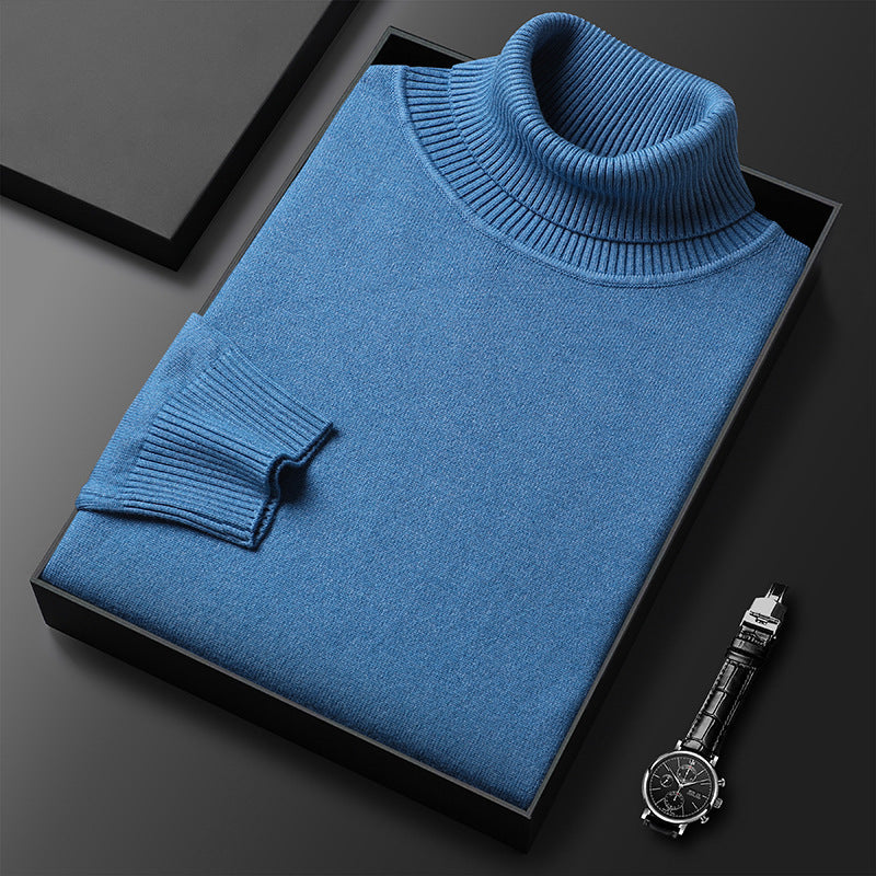 Bottoming Shirt Young And Middle-aged Slim-fit Solid Color Turtleneck Pullover Sweater