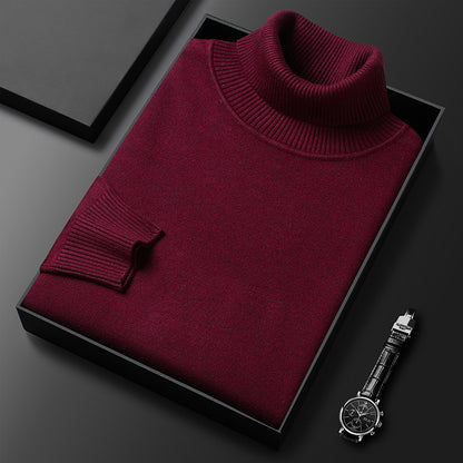 Bottoming Shirt Young And Middle-aged Slim-fit Solid Color Turtleneck Pullover Sweater