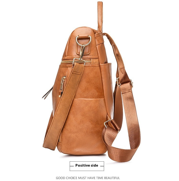 Women's Fashion Solid Color Pu Backpack