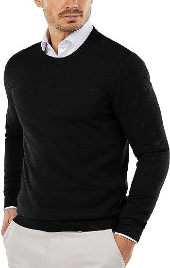 Men's Round Neck Sweater Sweater Solid Color Casual Long Sleeves