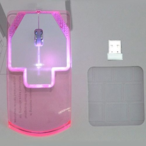 Creative Ultra-thin Transparent 2.4GHz Wireless Optical Luminous Mouse for PC Laptop