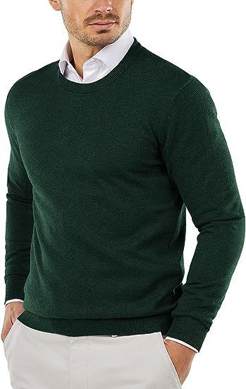 Men's Round Neck Sweater Sweater Solid Color Casual Long Sleeves