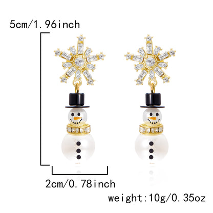 Women's Fashion Christmas Snowman Pendant Earrings