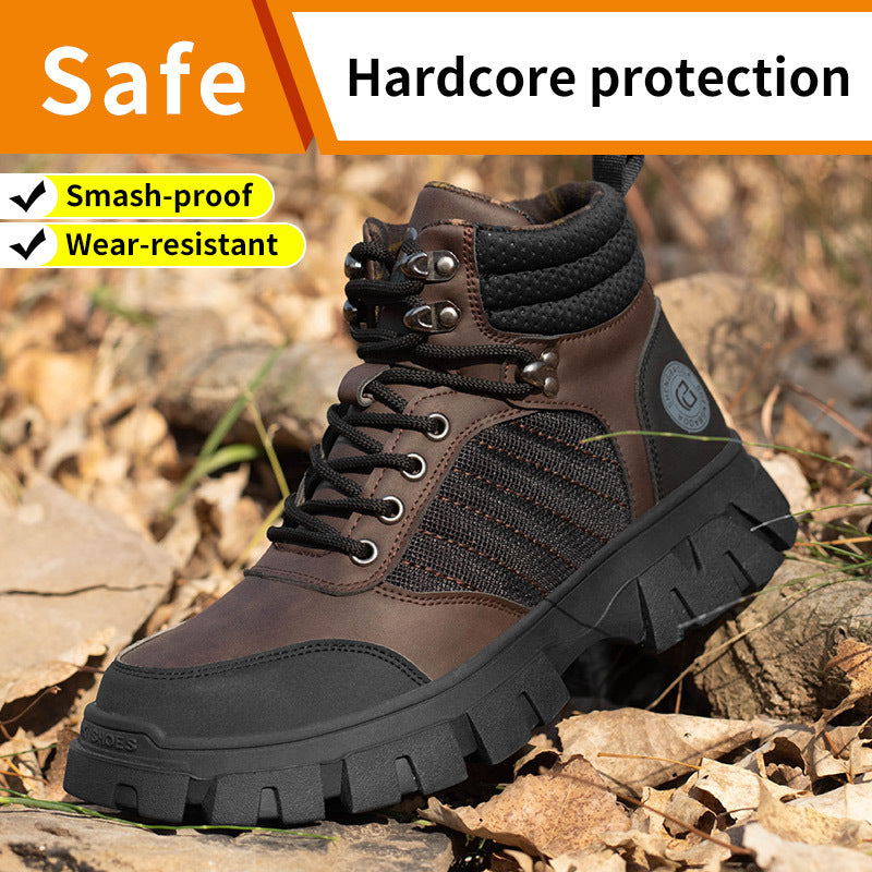 Men's Safety And Comfort Work Anti Smashing Safety Shoes