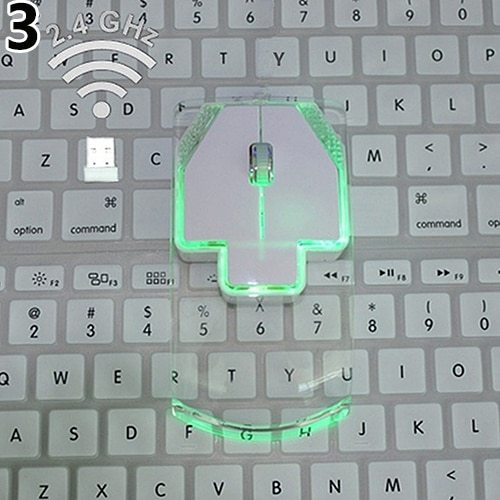 Creative Ultra-thin Transparent 2.4GHz Wireless Optical Luminous Mouse for PC Laptop