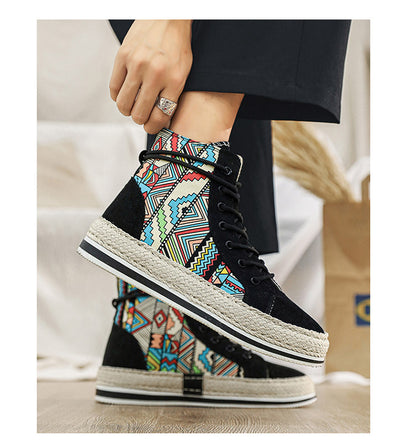 High-top Canvas Casual Board Shoes