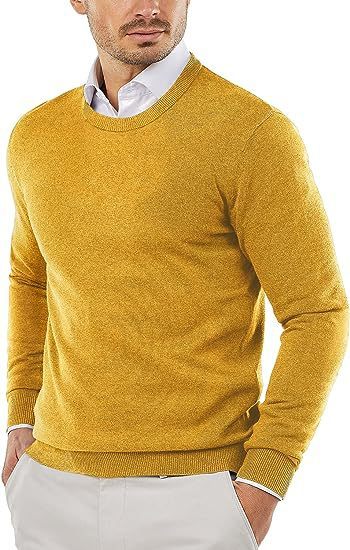 Men's Round Neck Sweater Sweater Solid Color Casual Long Sleeves