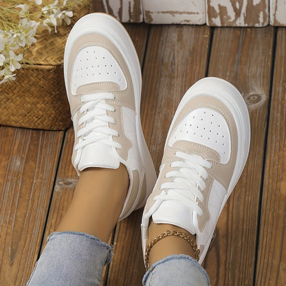 Women's Fashion Round Toe Color-blocking Casual Shoes