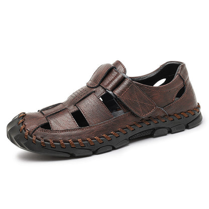 Outdoor Fashion Cattlehide Leather Sandals Men's Plus Size