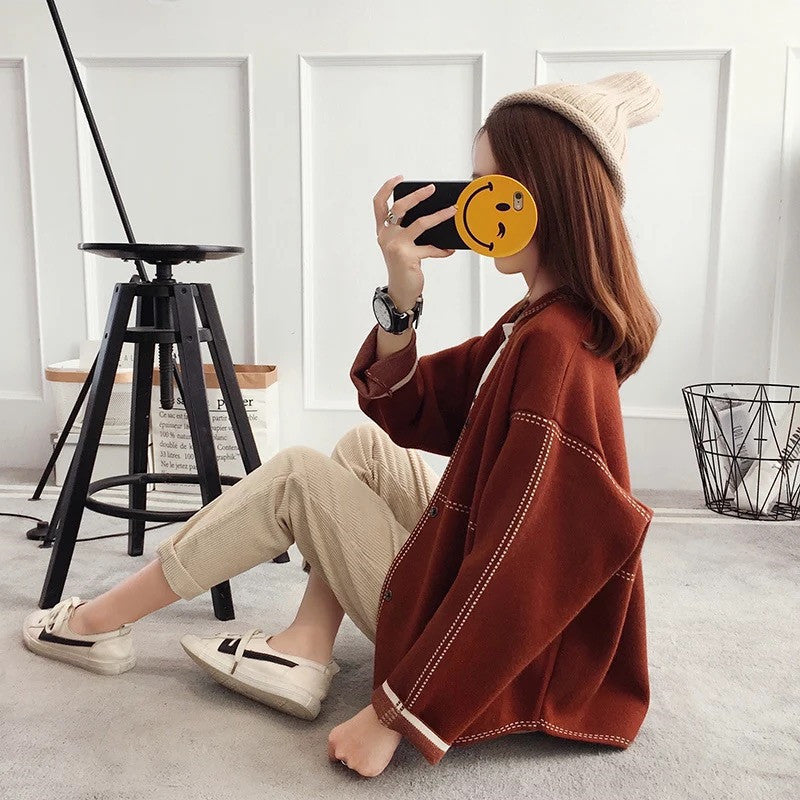 Women's Korean-style Sweater Cardigan Autumn Winter Coat