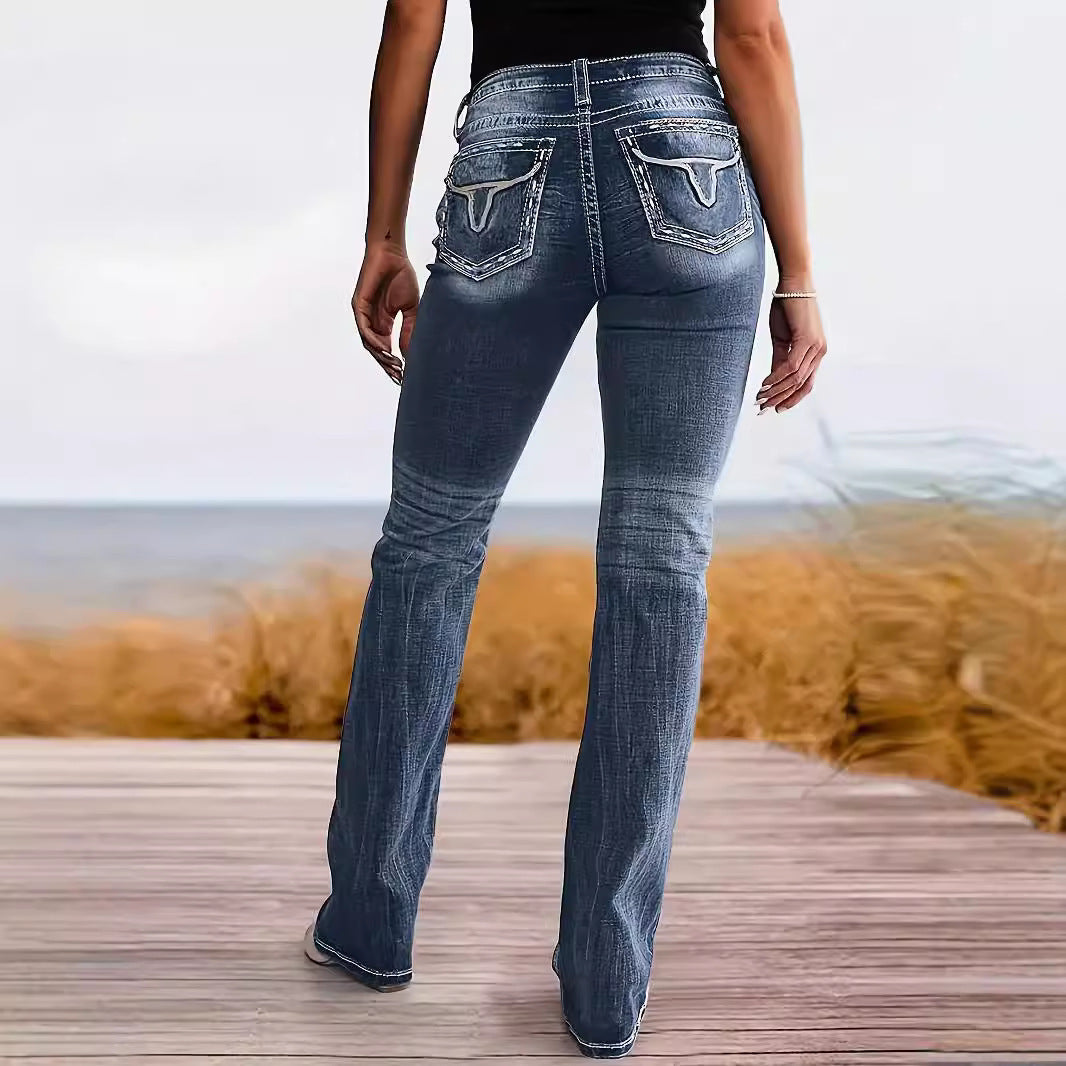 Women's Jeans High Waist Straight Slim Fit Slimming Versatile