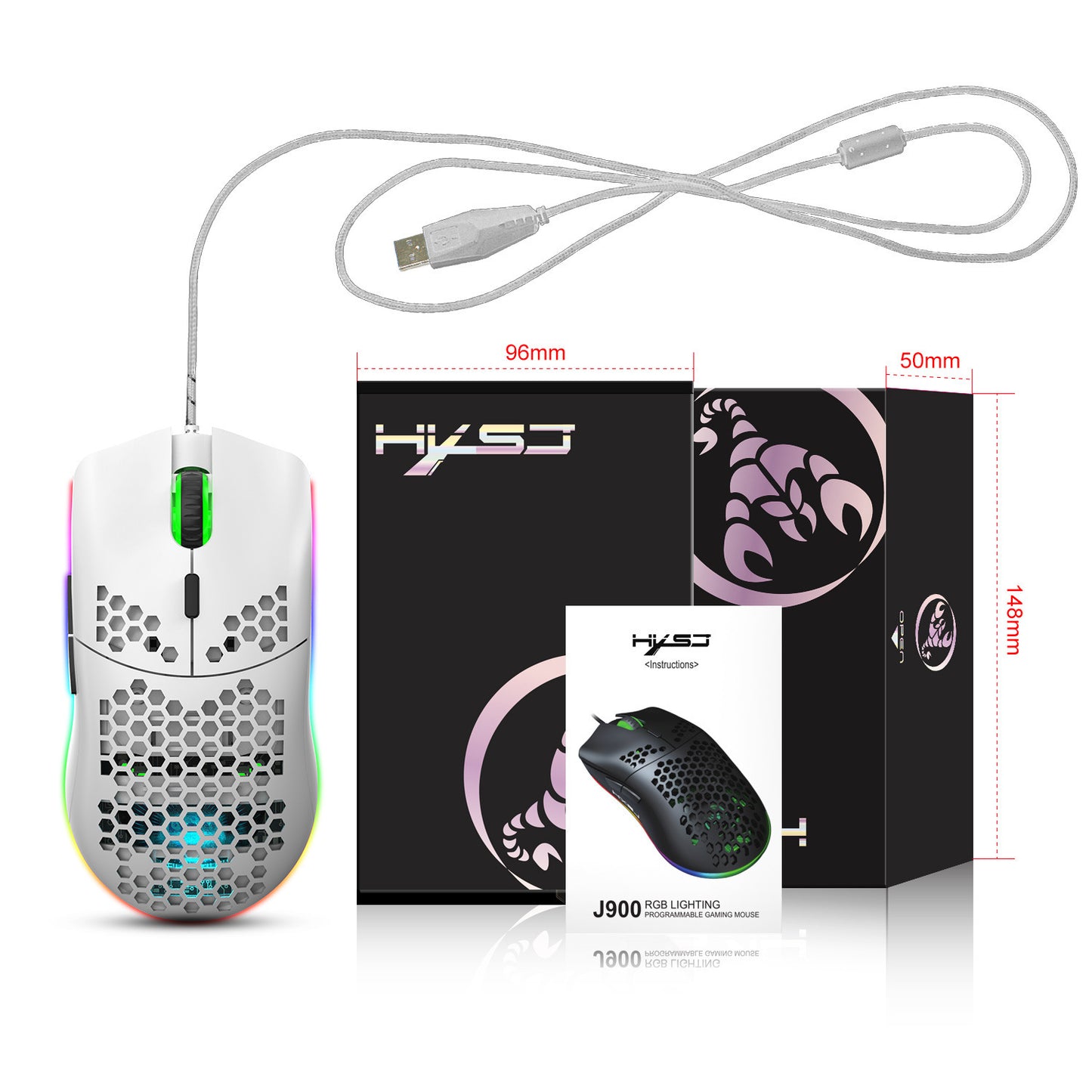 Lightweight Honeycomb Shell Hole Game Wired Mouse