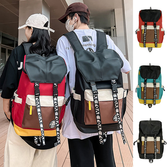 New Color Matching Backpack Fashion Outdoor Travel Bags Men Women Personality Middle Junior High School Student Schoolbags