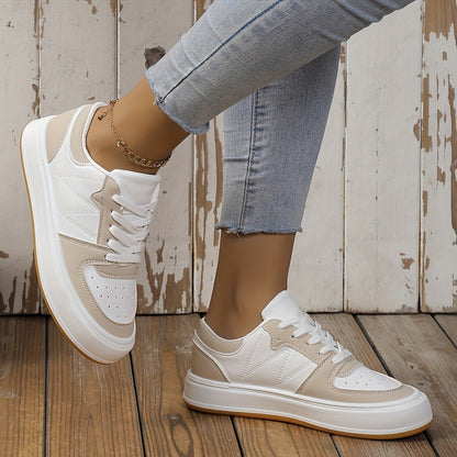 Women's Fashion Round Toe Color-blocking Casual Shoes