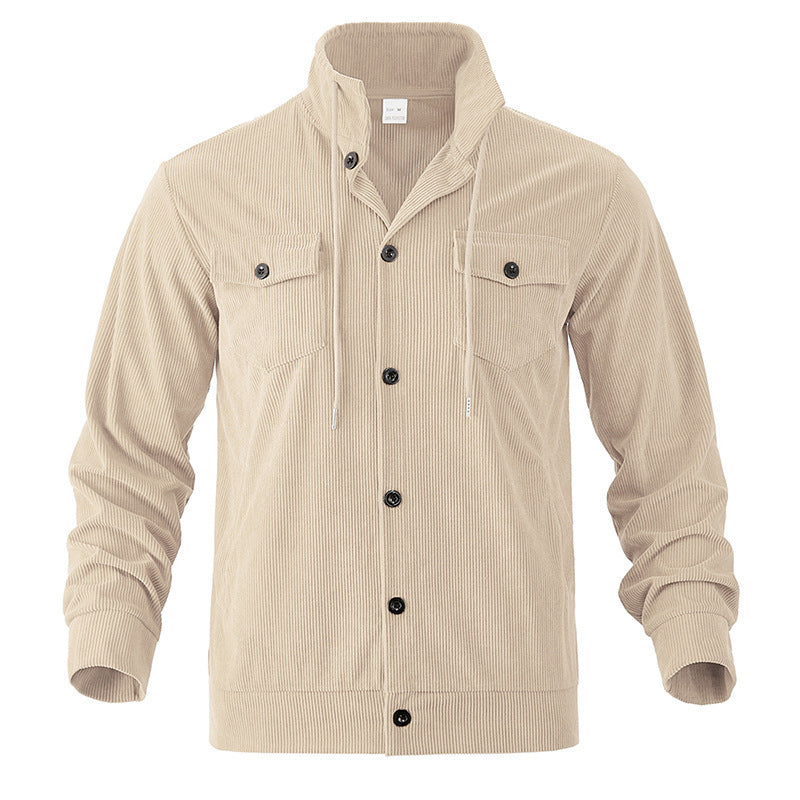 FallWinter Jacket Men's Corduroy Turn-down Collar Coat