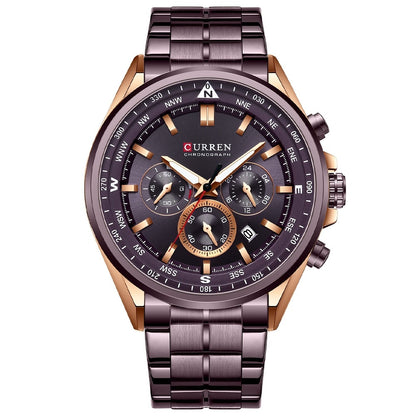 Men's Multifunction Quartz Watch Waterproof Calendar