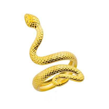 Titanium Steel No Fading 18K Gold Snake Ring