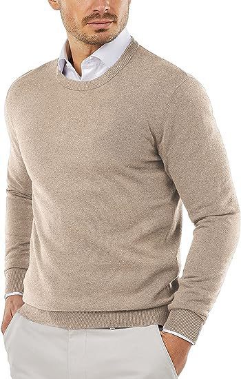 Men's Round Neck Sweater Sweater Solid Color Casual Long Sleeves