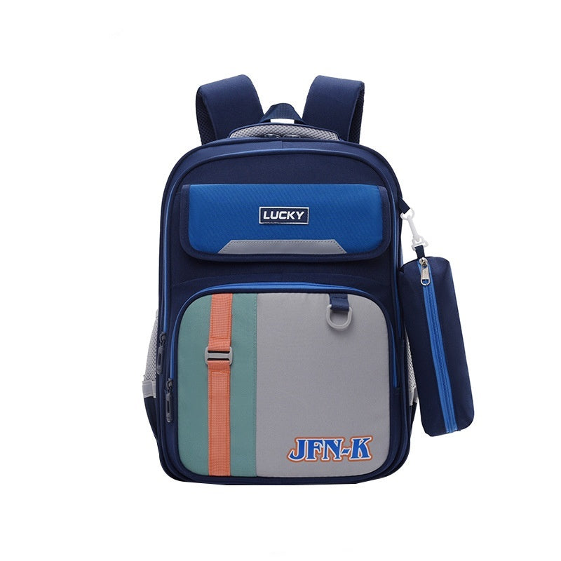 Elementary School Student Trolley Schoolbag Grade 1-6 Trendy Simple Wear-resistant Waterproof Spine-protective