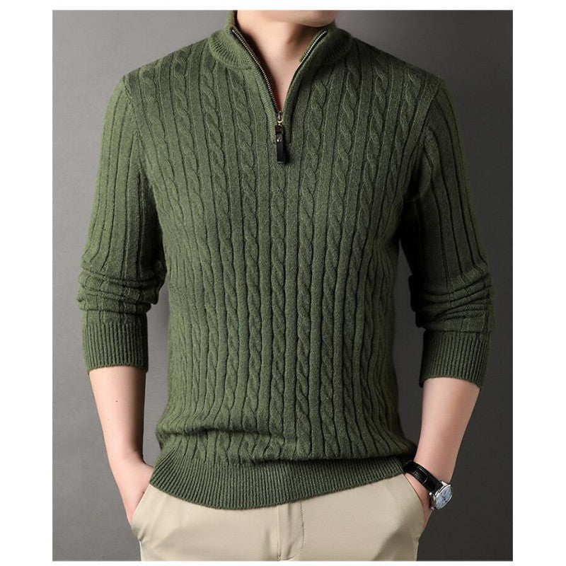 Men's Stand Collar Sweater Long Sleeve