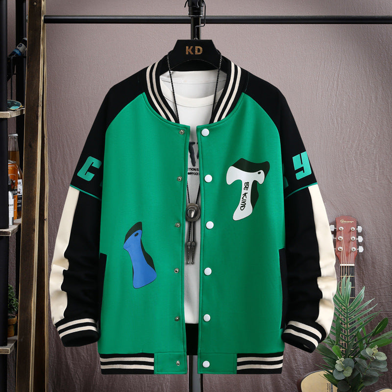 Printed Baseball Uniform Jacket Coat