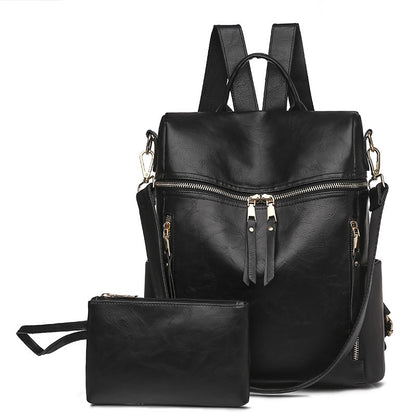 Women's Fashion Solid Color Pu Backpack