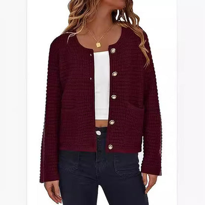 Women's Knitted Button Cardigan Top