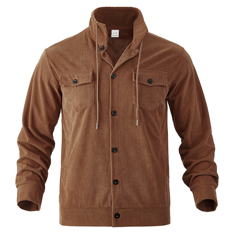 FallWinter Jacket Men's Corduroy Turn-down Collar Coat