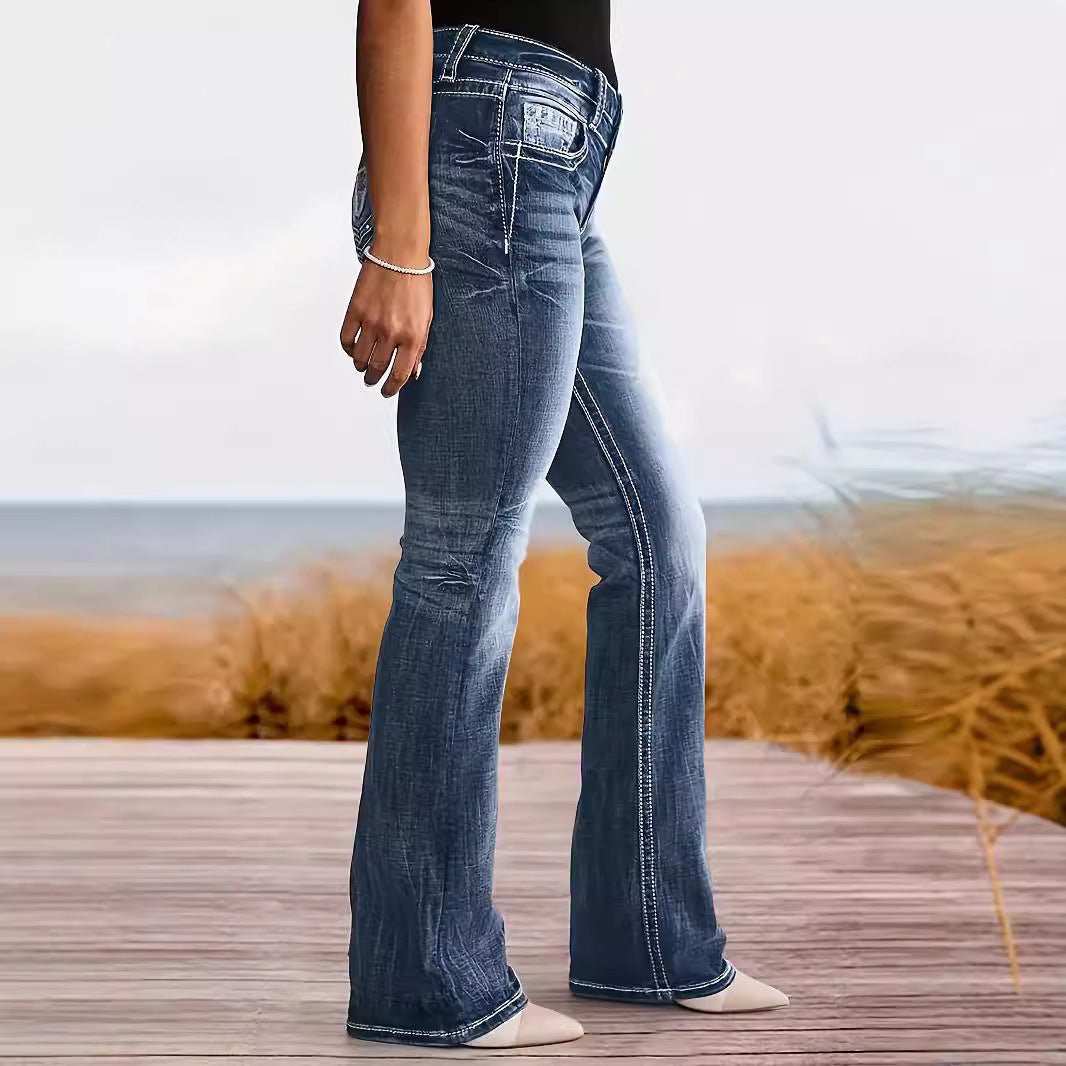 Women's Jeans High Waist Straight Slim Fit Slimming Versatile