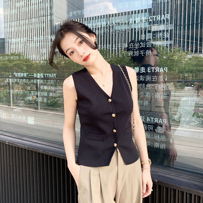 Summer New Women's Clothing Casual V-neck Suit Vest