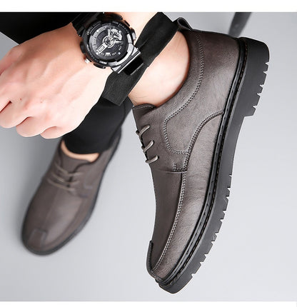 Men's Business Casual Leather Shoes Retro Trendy Youth