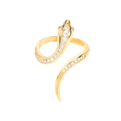 Titanium Steel No Fading 18K Gold Snake Ring