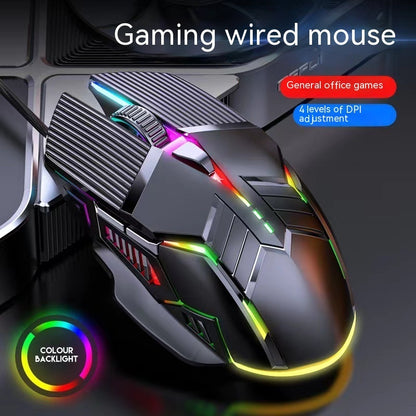 Wired Mouse 6D Colorful Dazzling E-sports Games Office Mute Luminous Mouse