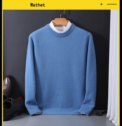 Round Neck Sweater Men's Loose Oversized Knit Bottoming Shirt