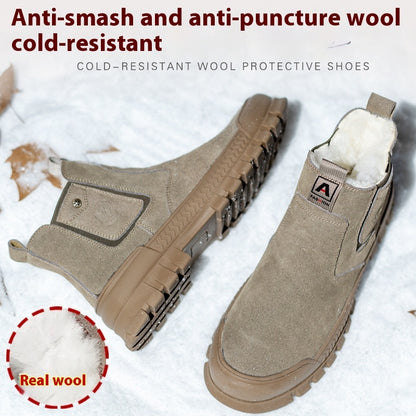 Anti-smashing And Anti-penetration Winter Thickened Work Shoes Men